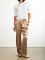 Taryn Pant in Vintage Satin - Buff