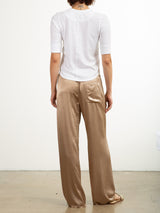 Taryn Pant in Vintage Satin - Buff