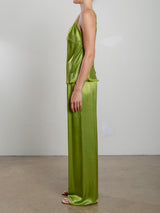 Taryn Pant in Vintage Satin - Lime