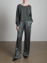 Taryn Pant in Vintage Satin - Nori