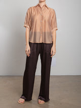 Taryn Pant in Vintage Satin - Raisin