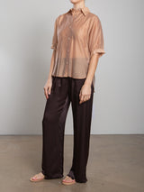 Taryn Pant in Vintage Satin - Raisin
