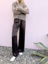 Taryn Pant in Vintage Satin - Raisin