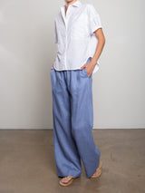 Casey Pant in French Linen - Bay