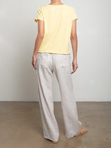 Casey Pant in French Linen - Cement