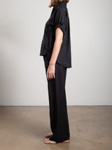 Casey Pant in French Linen - Black