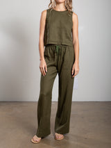 Casey Pant in French Linen - Surplus