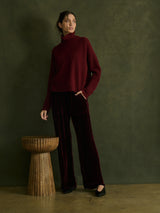 Taryn Pant in Velvet - Oxblood
