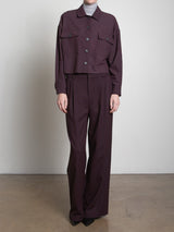 Spencer Pant in Chamois Flannel - Eggplant