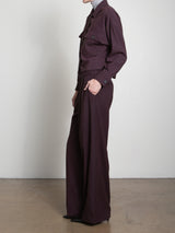 Spencer Pant in Chamois Flannel - Eggplant