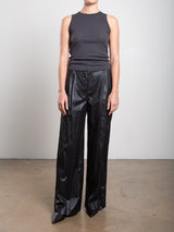 Spencer Pant in Faux Leather - Black
