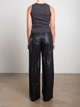 Spencer Pant in Faux Leather - Black