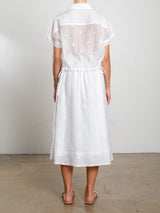 Claudia Skirt in Floral Embroidery - White