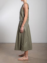 Claudia Skirt in Faux Leather - Army