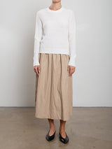 Claudia Skirt in Faux Leather - Biscotti