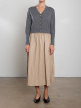 Claudia Skirt in Faux Leather - Biscotti
