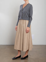 Claudia Skirt in Faux Leather - Biscotti