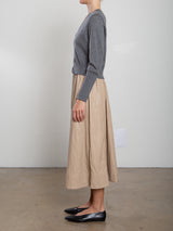 Claudia Skirt in Faux Leather - Biscotti