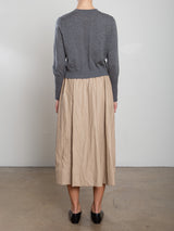 Claudia Skirt in Faux Leather - Biscotti