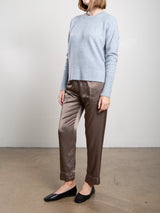 Calen Pant in Vintage Satin - Truffle