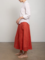 Carolina Skirt in French Linen - Persimmon