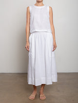 Carolina Skirt in French Linen - White