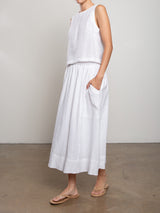Carolina Skirt in French Linen - White
