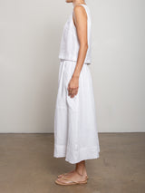 Carolina Skirt in French Linen - White