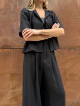 Leona Pant in French Linen - Black