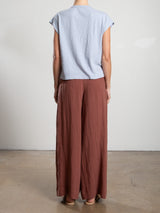 Leona Pant in French Linen - Brown