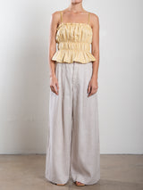 Leona Pant in French Linen - Cement