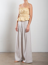 Leona Pant in French Linen - Cement