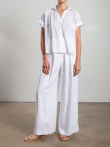 Leona Pant in French Linen - White