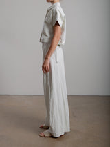 Leona Pant in Faux Leather - Ivory