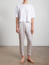 Pia Pant in Vintage Satin - Parchment