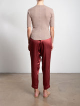 Pia Pant in Vintage Satin - Port