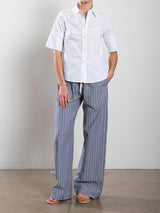 Casey Pant in Organic Cotton Stripe - Blue