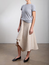Selena Skirt in Brushed Pinstripe - Oat