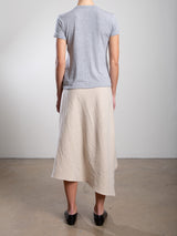 Selena Skirt in Brushed Pinstripe - Oat
