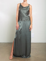 Suri Skirt in Vintage Satin - Nori