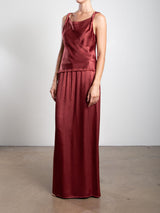 Suri Skirt in Vintage Satin - Port
