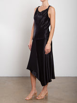 Samara Skirt in Vintage Satin - Black