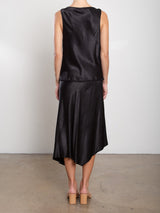 Samara Skirt in Vintage Satin - Black