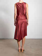 Samara Skirt in Vintage Satin - Port
