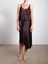 Samara Skirt in Vintage Satin - Raisin