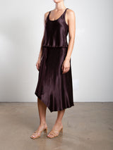 Samara Skirt in Vintage Satin - Raisin