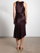 Samara Skirt in Vintage Satin - Raisin