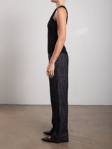 Mid-Rise Aiden Pant in Denim - Black