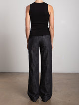 Mid-Rise Aiden Pant in Denim - Black