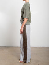 Wes Pant in Organic Cotton Stripe - Olive